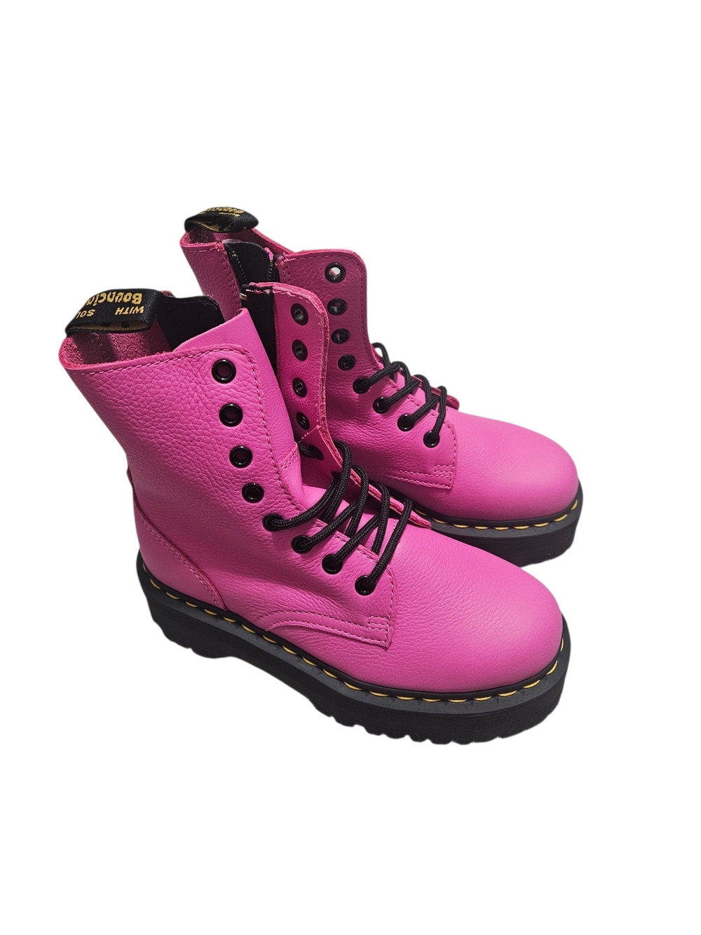 Dr Martens Jadon Thrift Pink Combat Leather Lace-Up Platform Women's Boots NEW